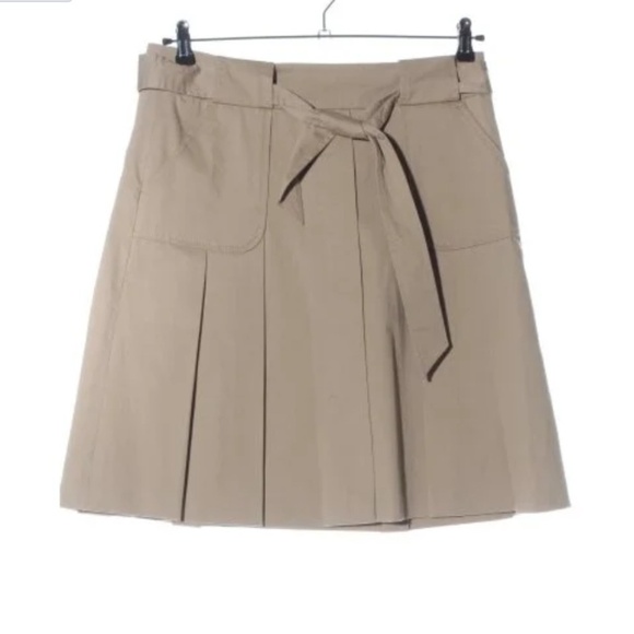 Escada Sport Rudy Skirt Medium Beige Khaki Cotton Pleated Cargo Safari Pockets M - Picture 2 of 14